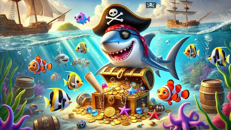 Kontrol permainan tembak ikan pada layar mobile