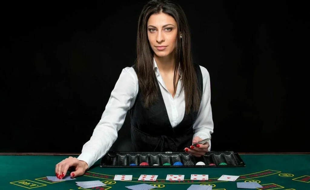 Tampilan ruang kasino live dengan meja dealer PAGODA127