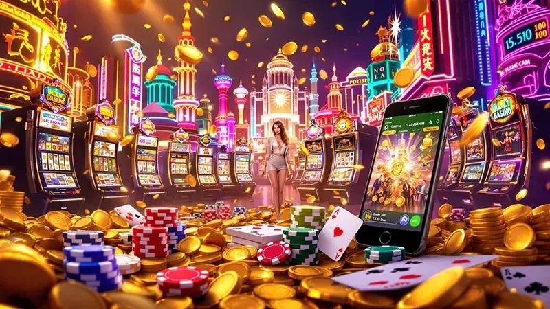 Layar slot digital dengan susunan simbol pada beberapa reel